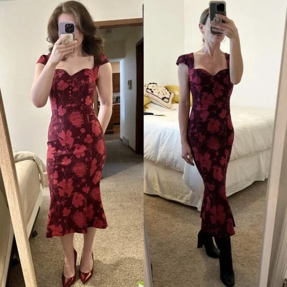 The Cecily Fit & Flare sweetheart Midi Dress by Maeve - coffeafoods.com